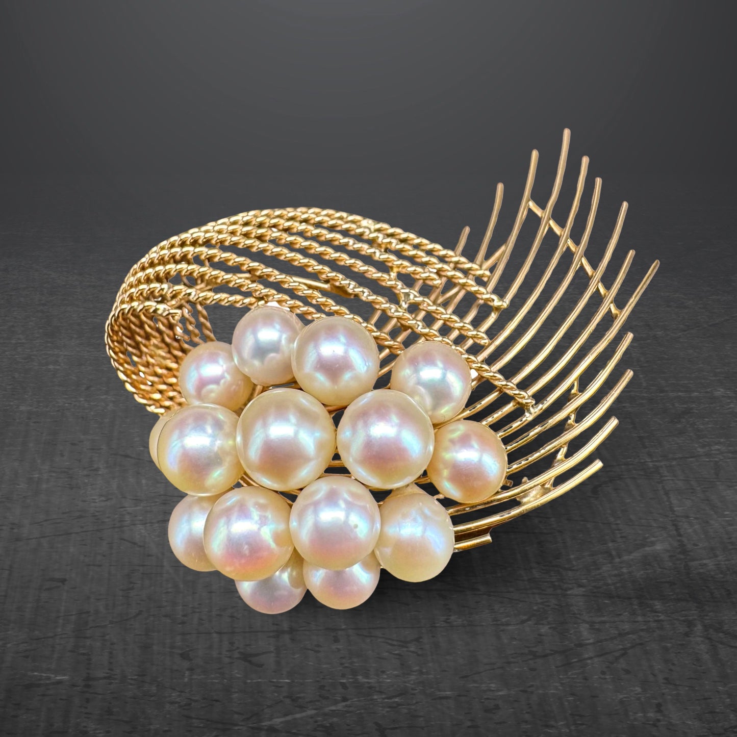 AKOYA CULTURED PEARL SPRAY BROOCH